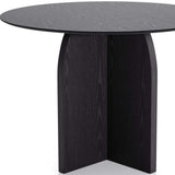 42" Black Wood Pedestal Base Round Top Dining Table - HomeRoots - Flyclothing LLC