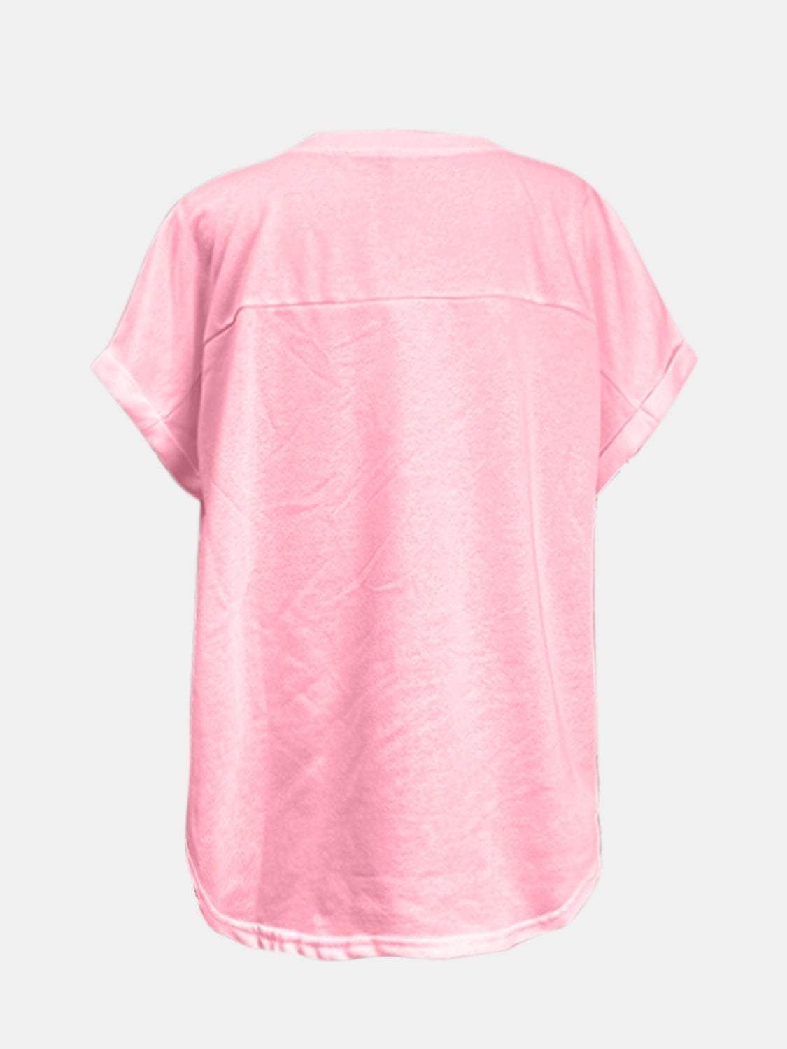 Sequin Round Neck Short Sleeve T-Shirt - Trendsi - Flyclothing LLC