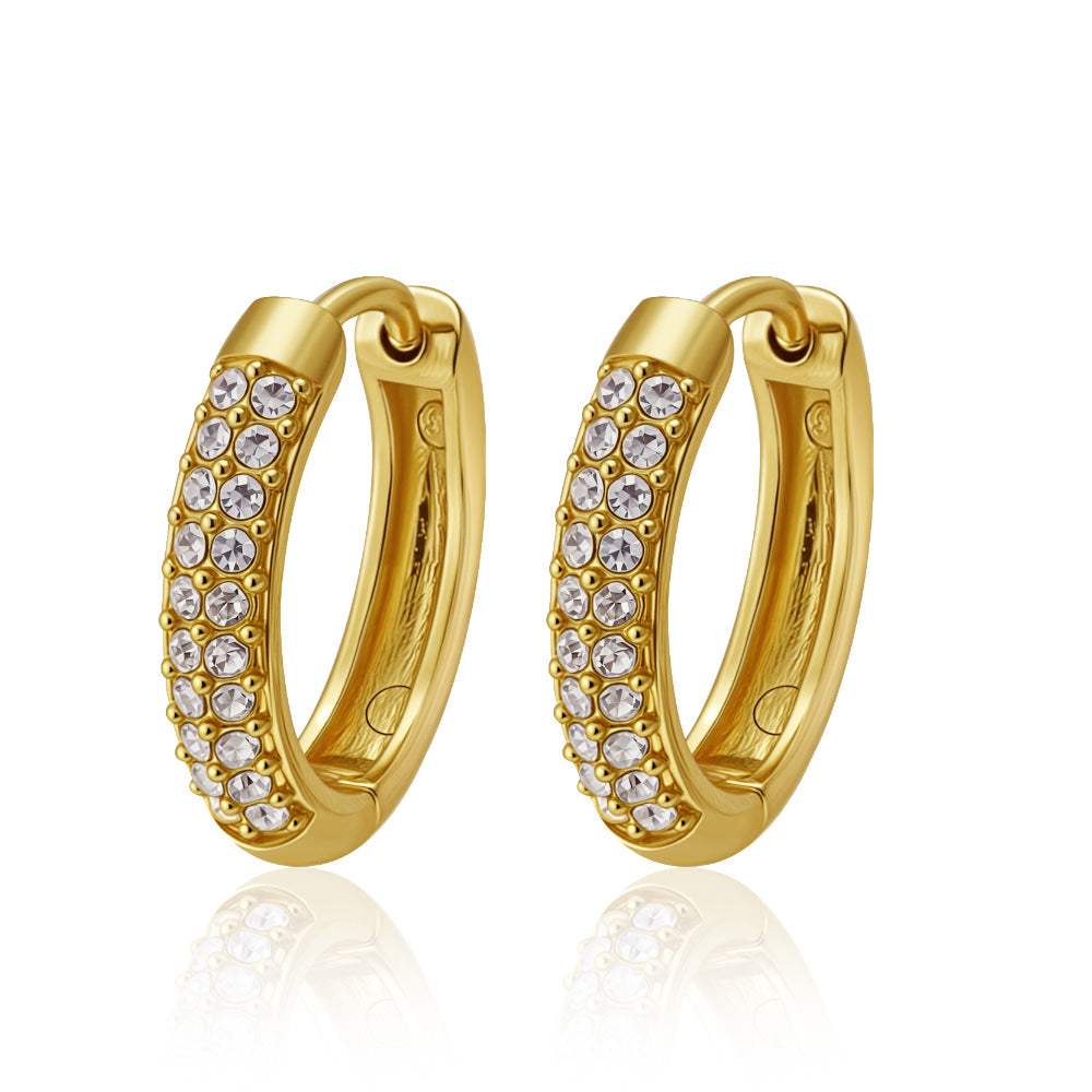 Womens Simple Stainless Steel Hoop Earrings - My Store - Flyclothing LLC