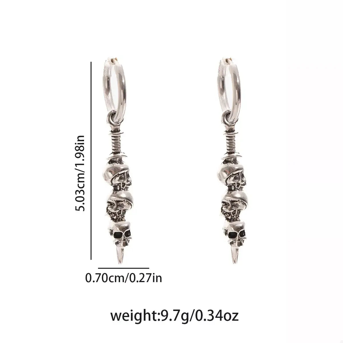 Halloween Skull Chain Drop Earrings - Trendsi - Flyclothing LLC