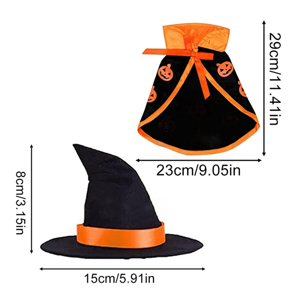 Pet Halloween Cape Hat Set Dogs Cute Costume Pet Halloween Party Cosplay Clothing Cats Decor Cape Festival Dress Up - My Store - Flyclothing LLC