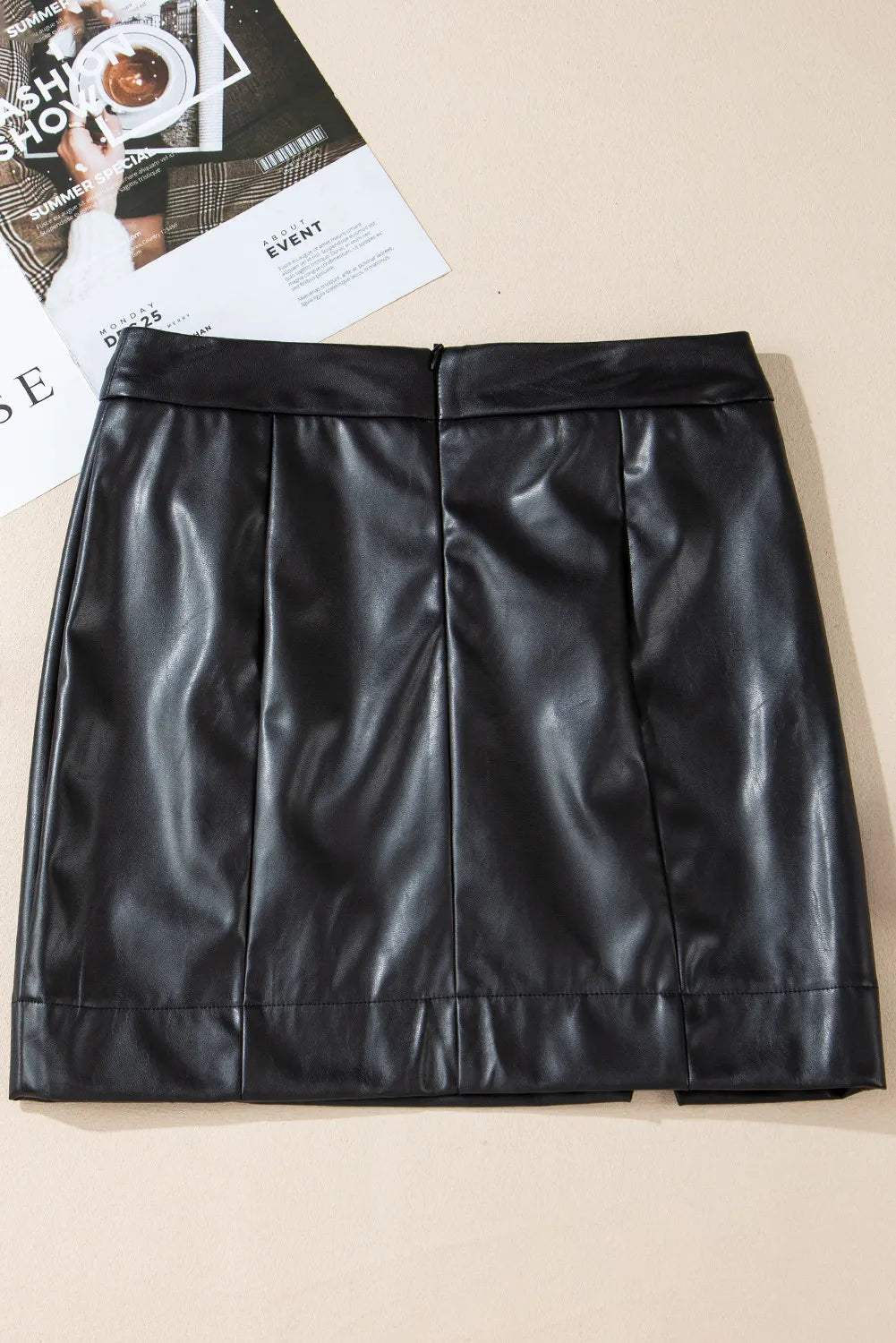 PU Leather Mini Skirt - Trendsi - Flyclothing LLC