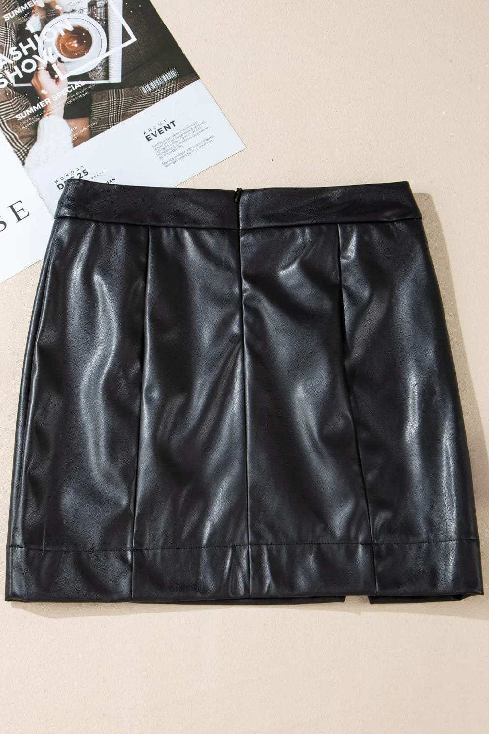 PU Leather Mini Skirt - Trendsi - Flyclothing LLC