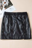 PU Leather Mini Skirt - Trendsi - Flyclothing LLC