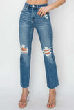 RISEN High Rise Distressed Ankle Jeans - Trendsi - Flyclothing LLC