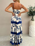 Printed Square Neck Maxi Cami Dress - Trendsi