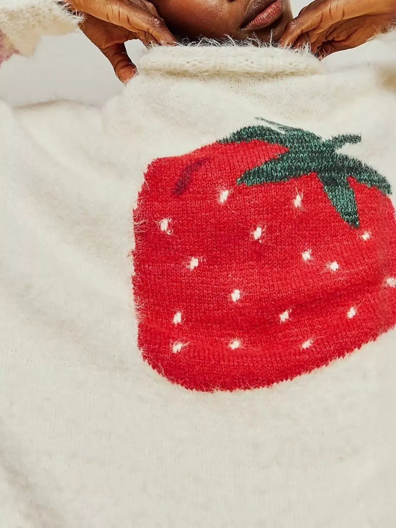 Fruit Round Neck Long Sleeve Sweater - Trendsi - Flyclothing LLC