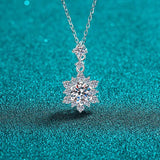 1 Carat Moissanite Zircon 925 Sterling Silver Necklace - Trendsi - Flyclothing LLC