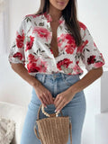Printed Button Up Half Sleeve Shirt - Trendsi