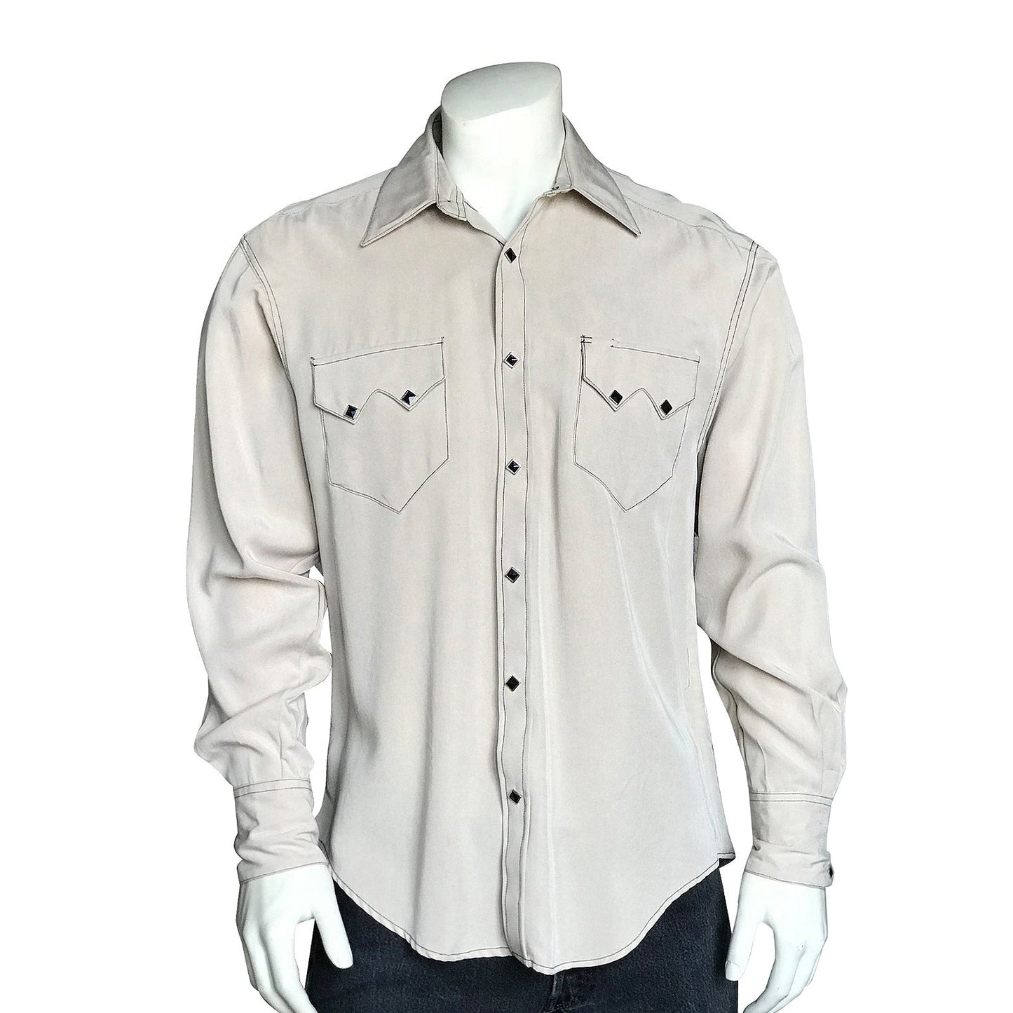 Rockmount Ranch Wear Men's Sueded Tencel Ivory Western Shirt - Rockmount Clothing - Flyclothing LLC