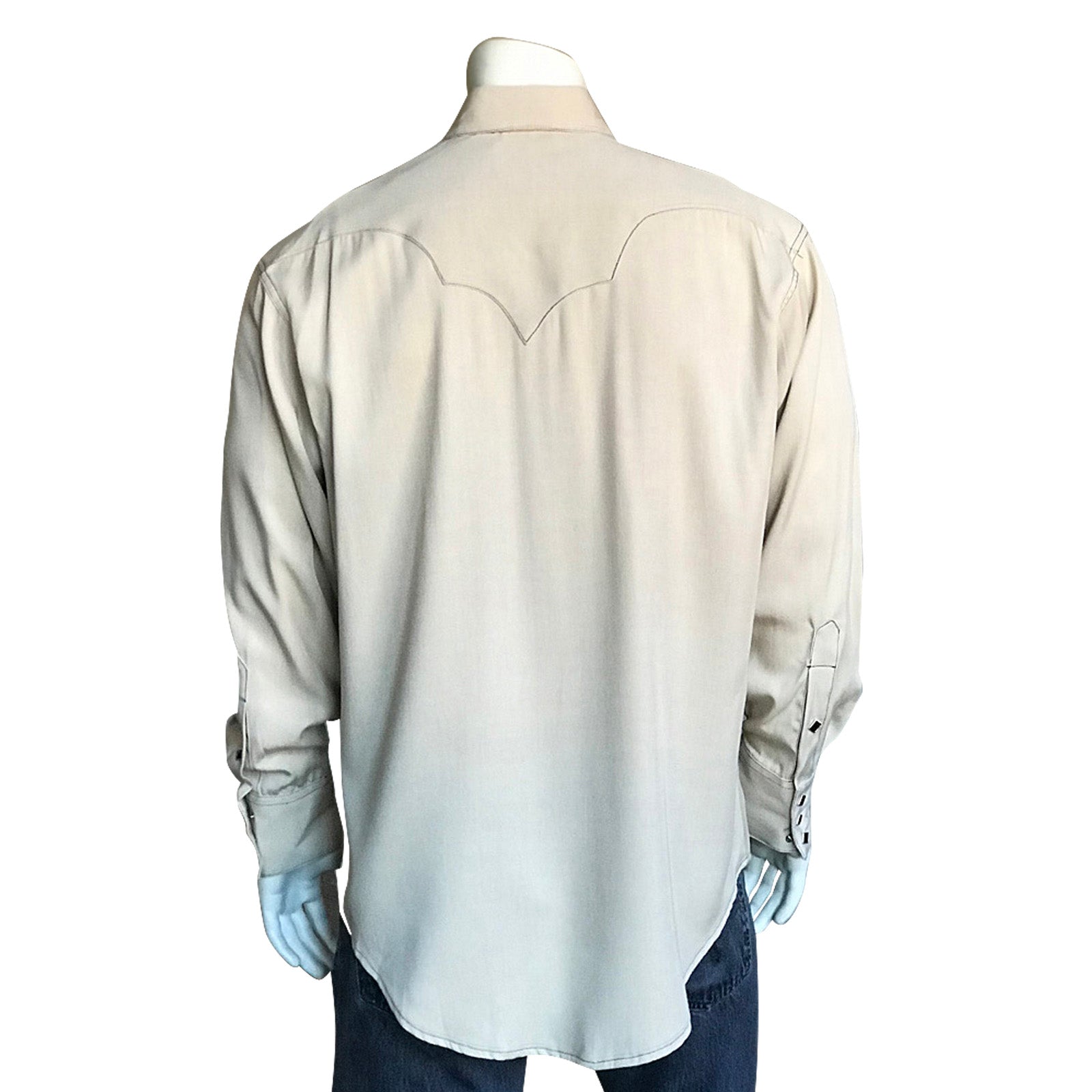 Rockmount Ranch Wear Men's Sueded Tencel Ivory Western Shirt - Rockmount Clothing - Flyclothing LLC