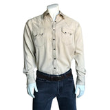 Rockmount Ranch Wear Men's Sueded Tencel Ivory Western Shirt - Rockmount Clothing - Flyclothing LLC