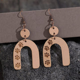 Geometric Shape Wooden Earrings - Trendsi