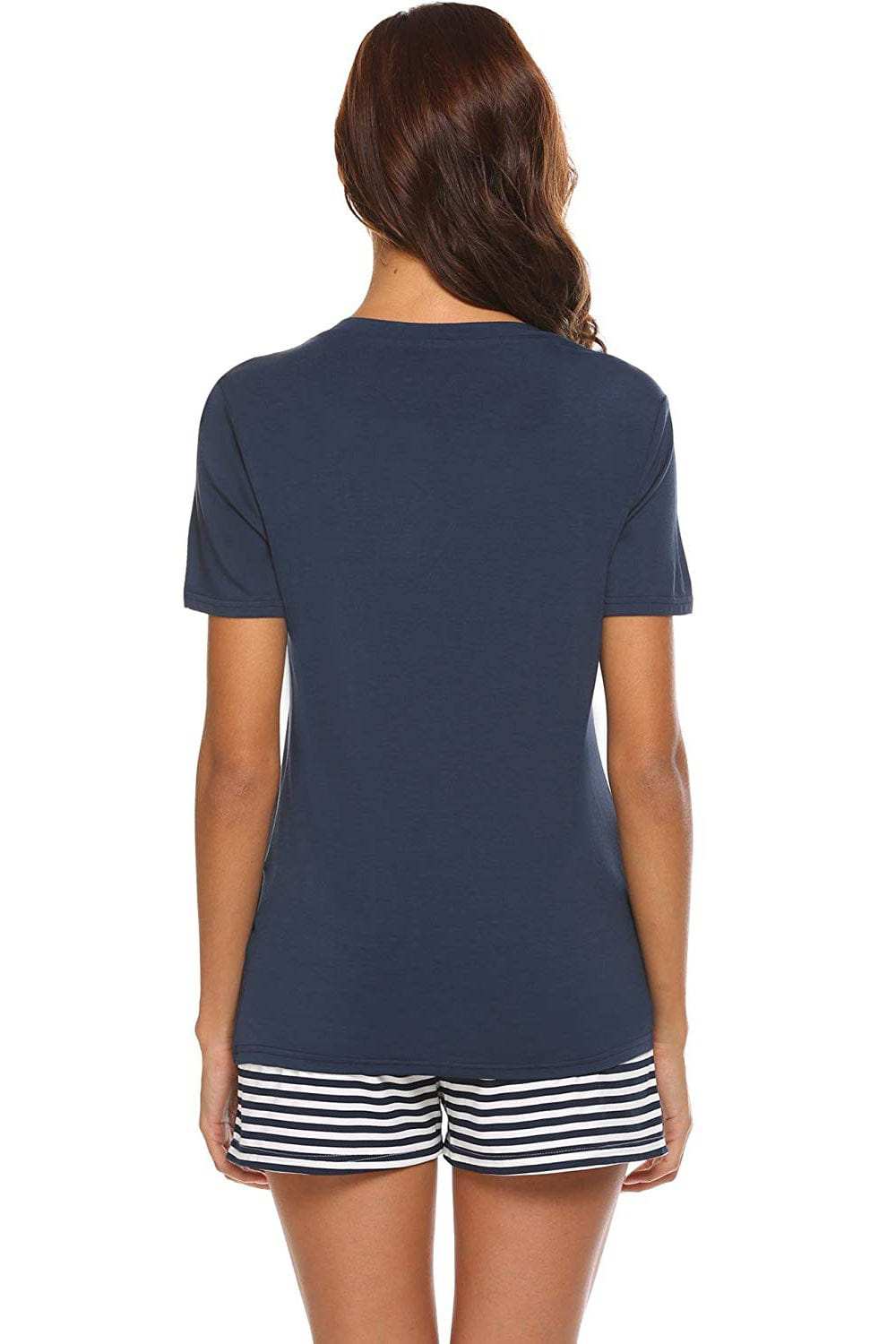 Striped Short Sleeve Top and Shorts Lounge Set - Trendsi - Flyclothing LLC