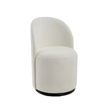 Cream and Black Velvet Curved Back Swivel Dining Arm Chair - Homeroots - Flyclothing LLC