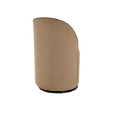 Brown and Black Velvet Curved Back Swivel Dining Arm Chair - Homeroots - Flyclothing LLC