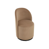 Brown and Black Velvet Curved Back Swivel Dining Arm Chair - Homeroots - Flyclothing LLC