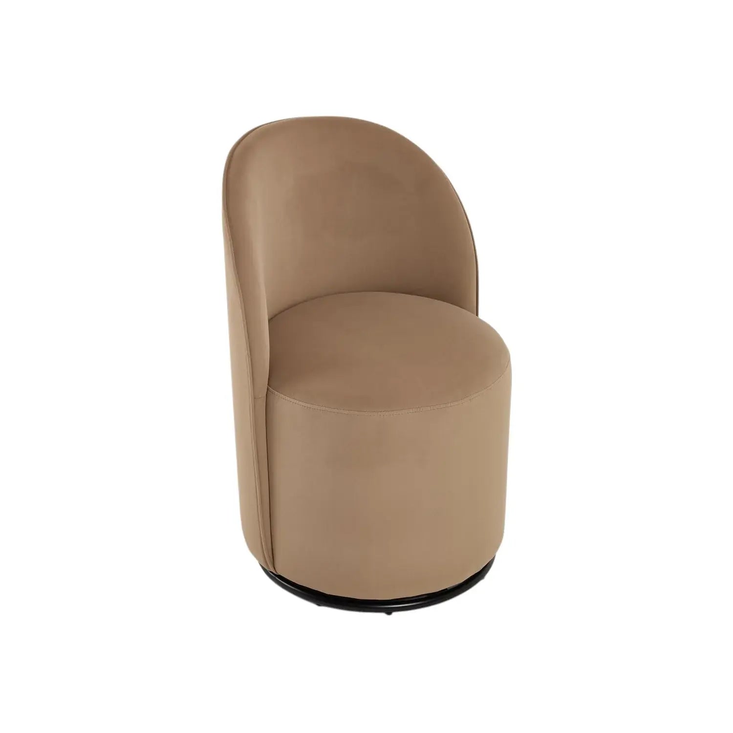 Brown and Black Velvet Curved Back Swivel Dining Arm Chair - Homeroots - Flyclothing LLC