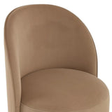 Brown and Black Velvet Curved Back Swivel Dining Arm Chair - Homeroots - Flyclothing LLC