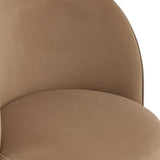 Brown and Black Velvet Curved Back Swivel Dining Arm Chair - Homeroots - Flyclothing LLC