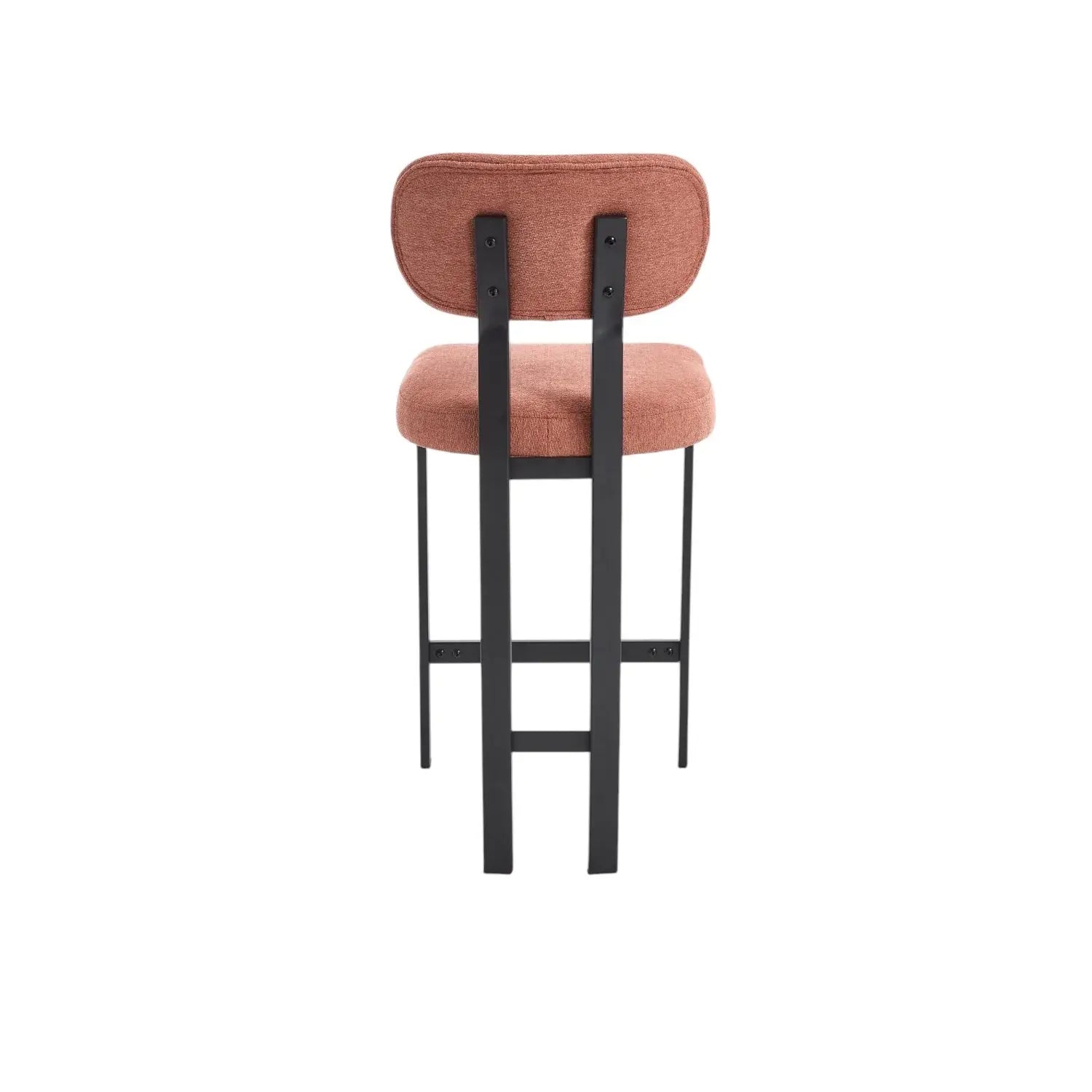 Set of Two 26" Orange and Black Fabric and Metal Counter Height Bar Chairs - Homeroots - Flyclothing LLC