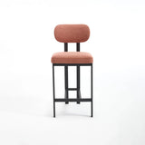 Set of Two 26" Orange and Black Fabric and Metal Counter Height Bar Chairs - Homeroots - Flyclothing LLC