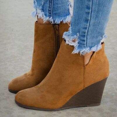 High Heel Ankle Boots with Side Zip - Trendsi - Flyclothing LLC