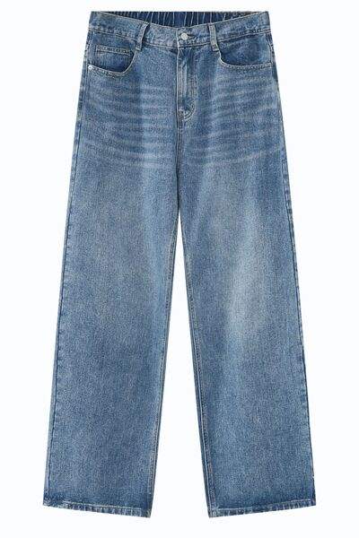 Baggy Jeans with Pockets - Trendsi - Flyclothing LLC