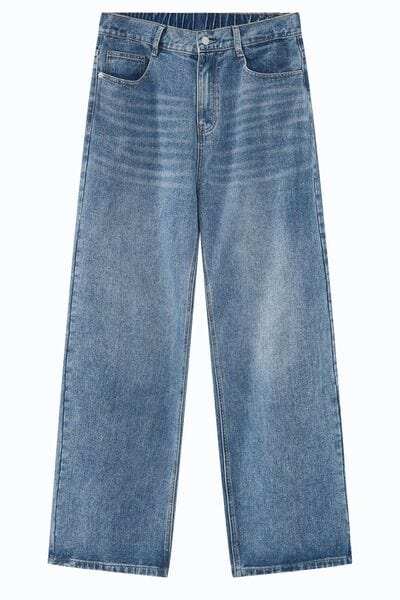 Baggy Jeans with Pockets - Trendsi - Flyclothing LLC