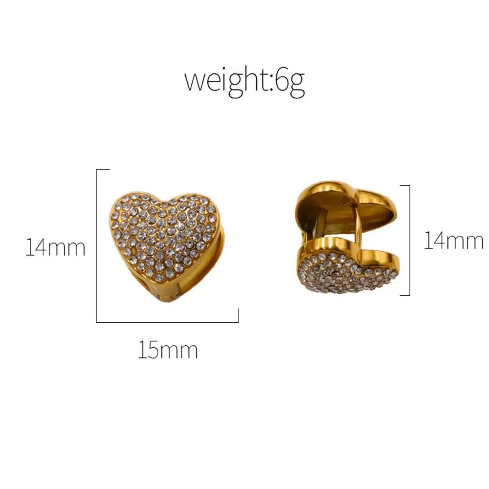 Heart-Shaped Stud Earrings - Trendsi - Flyclothing LLC