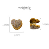 Heart-Shaped Stud Earrings - Trendsi - Flyclothing LLC