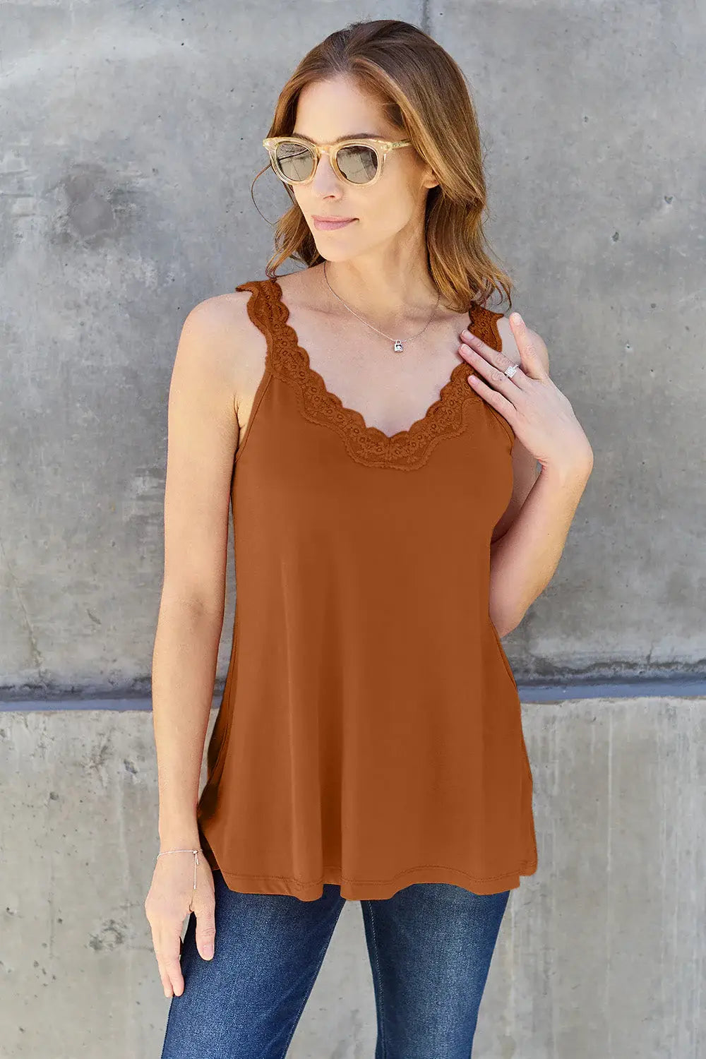 Basic Bae Full Size Lace Detail V-Neck Cutout Cami - ShopBasicbae - Flyclothing LLC
