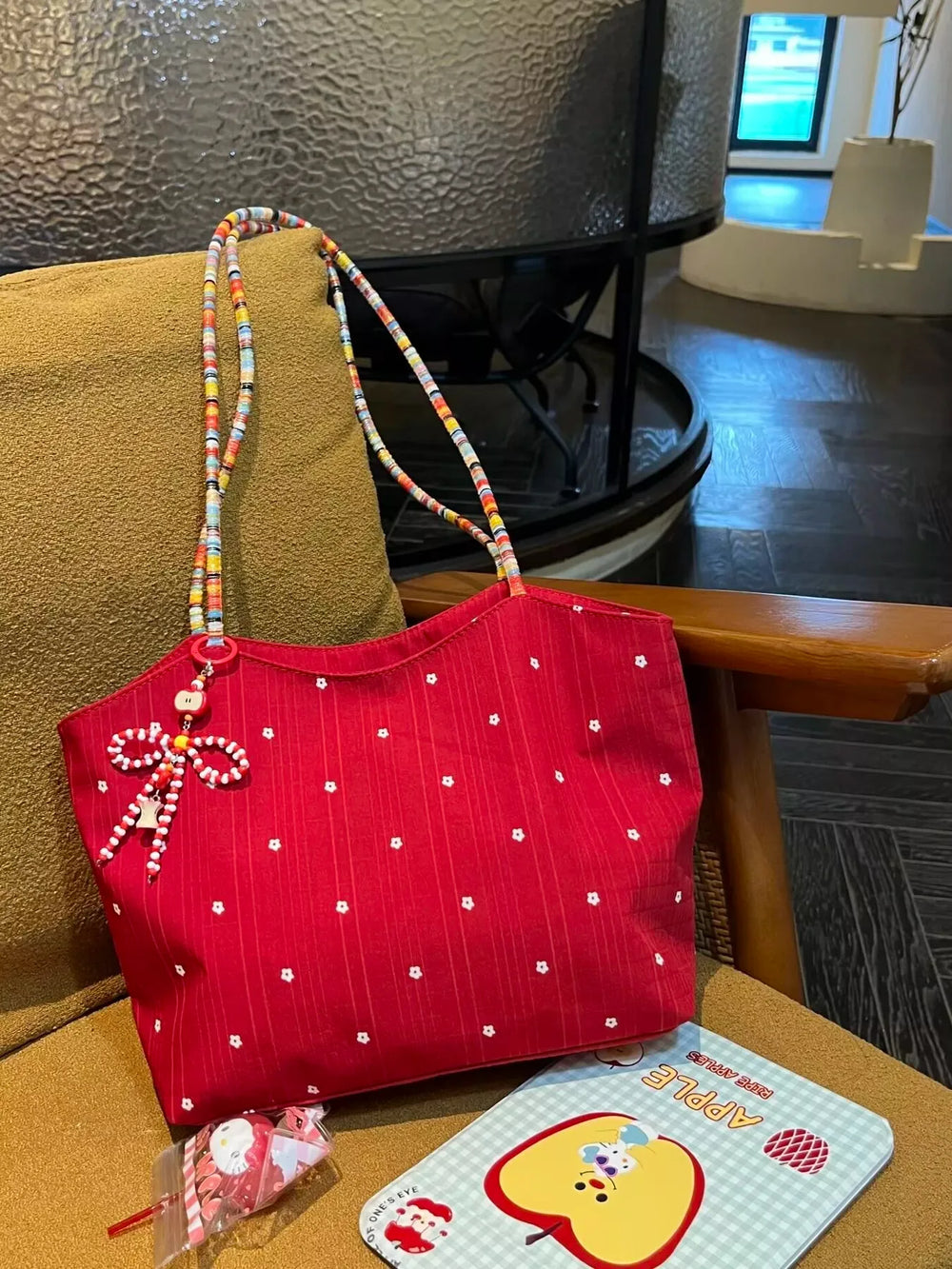 Apple Core Charm Tote Bag - Trendsi - Flyclothing LLC