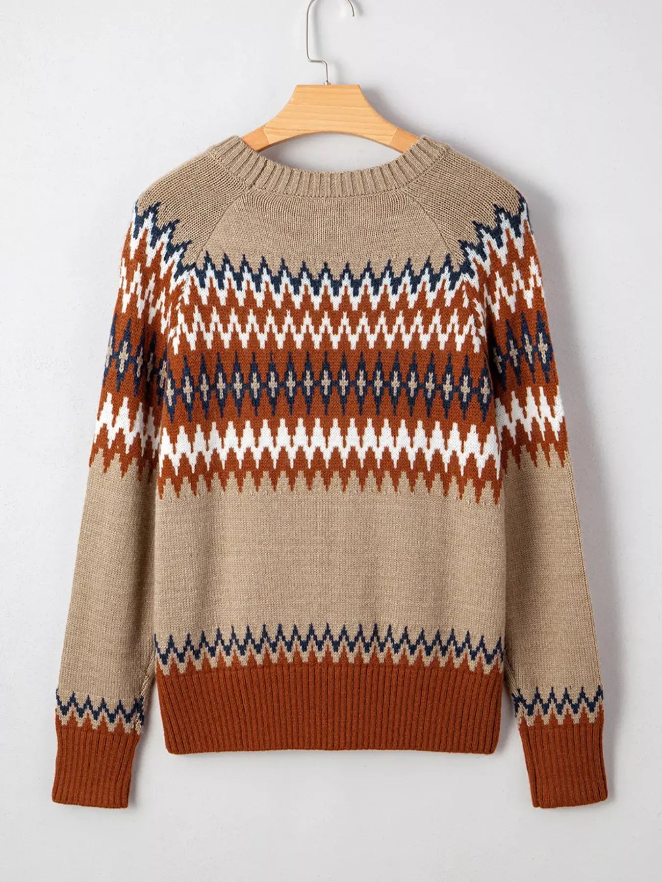 Color Block Crew Neck Sweater - Trendsi - Flyclothing LLC