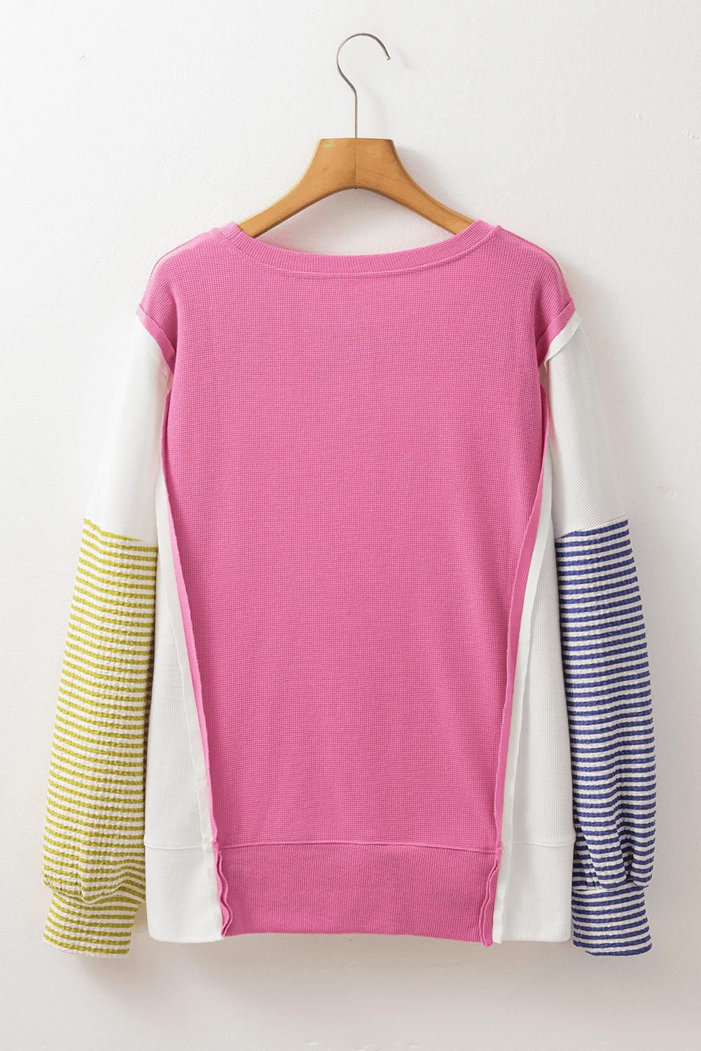 Exposed Seam Contrast Long Sleeve Sweatshirt - Trendsi - Flyclothing LLC