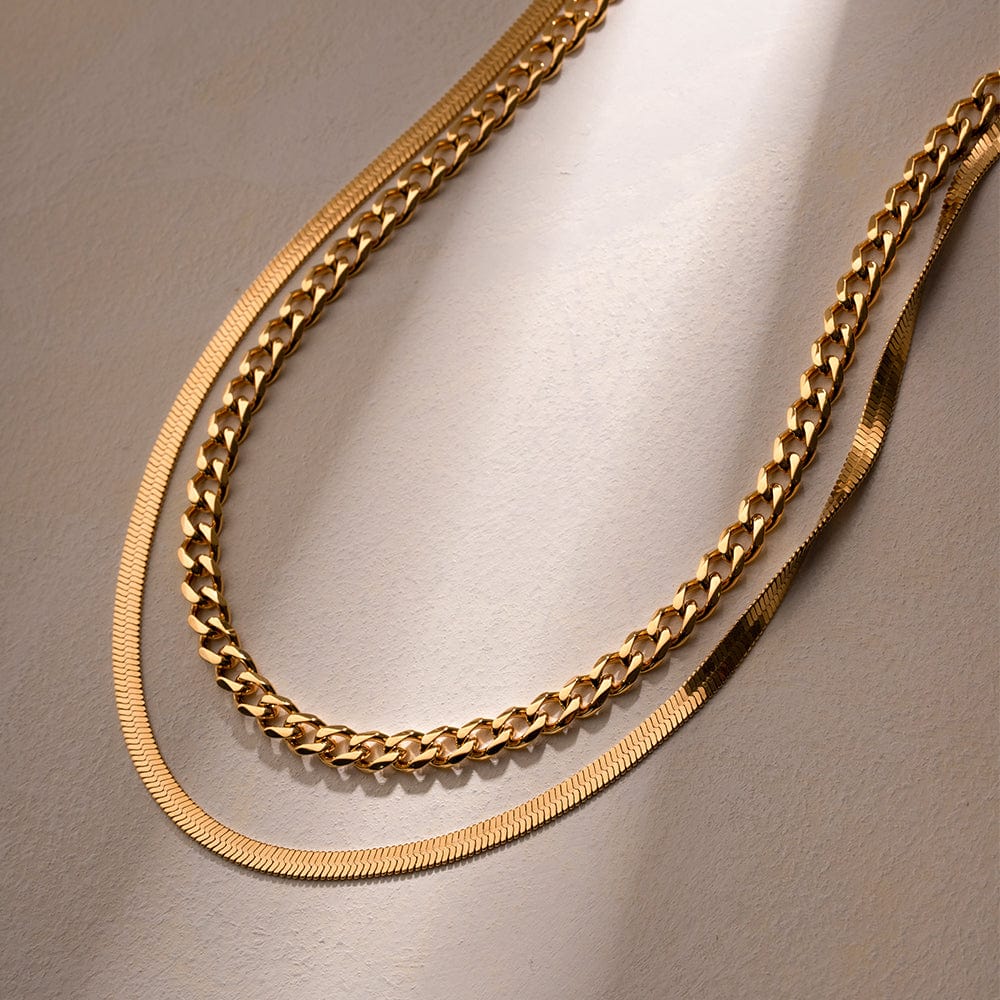18K Gold-Plated Double Layered Necklace - Trendsi