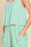 Culture Code Full Size Double Flare Striped Romper - Trendsi