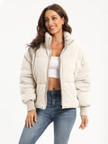 Zip Up Turtleneck Long Sleeve Winter Coat - Trendsi