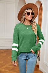 Round Neck Long Sleeve Top - Trendsi - Flyclothing LLC