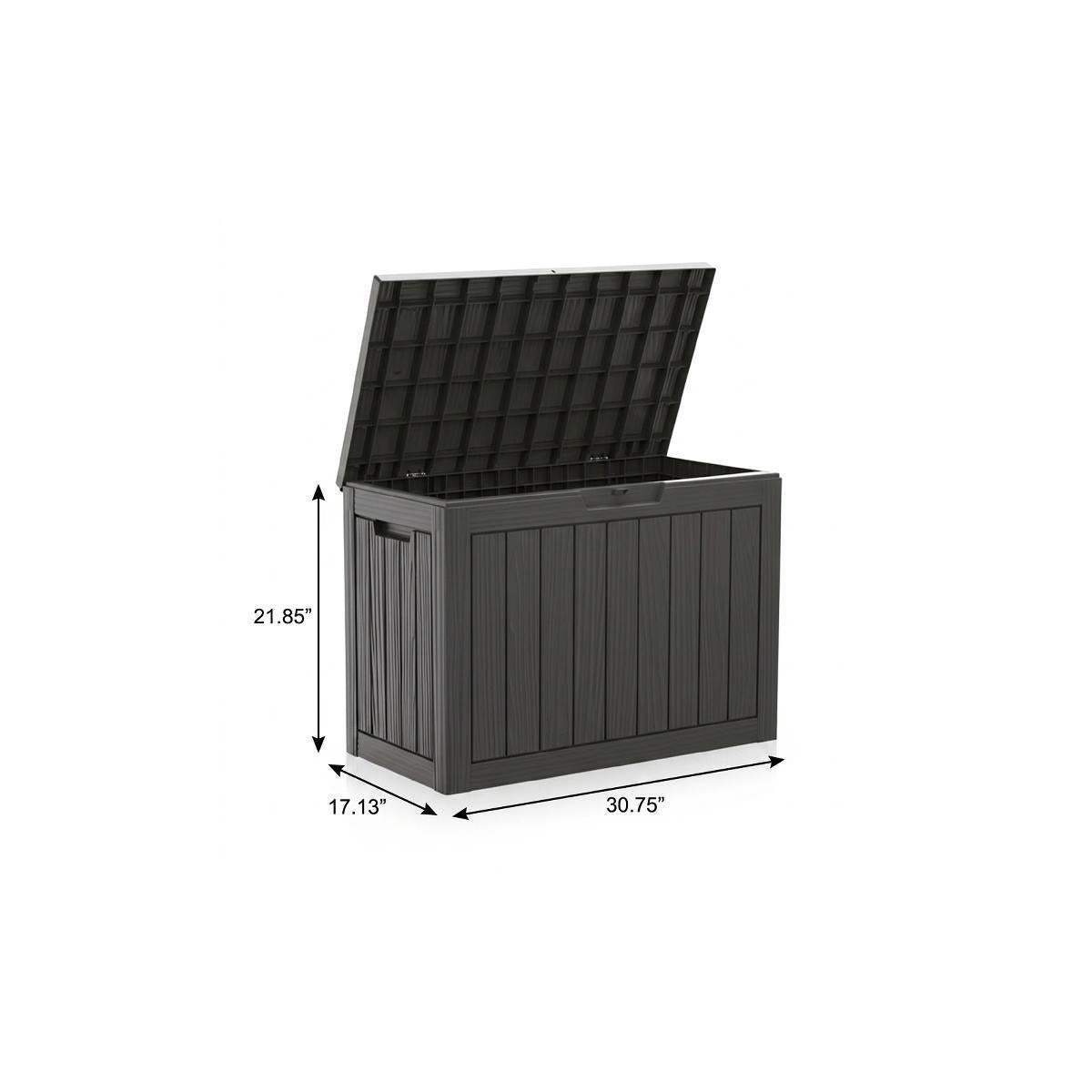 31" Black Polypropylene Water Resistant Deck Box - HomeRoots - Flyclothing LLC
