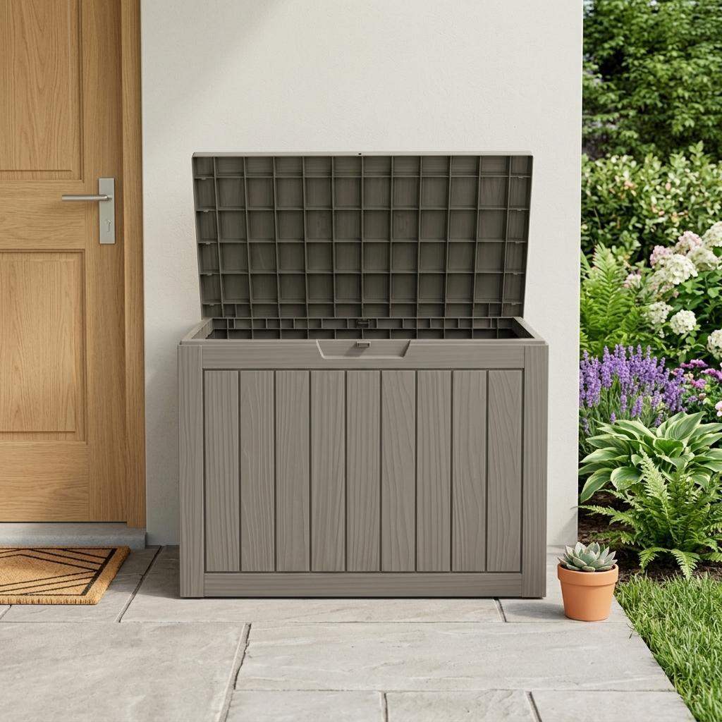 31" Light Brown Polypropylene Water Resistant Deck Box - HomeRoots - Flyclothing LLC