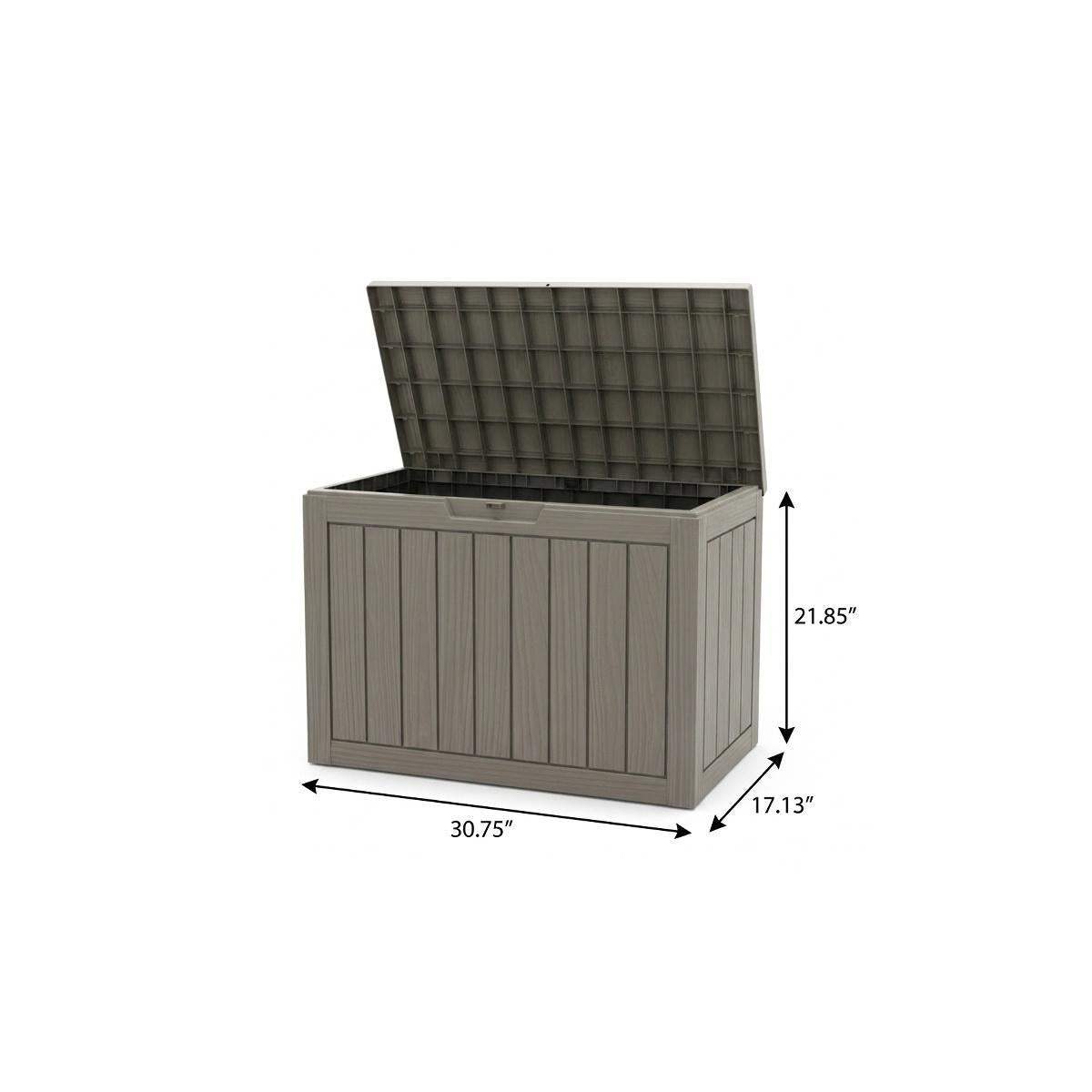 31" Light Brown Polypropylene Water Resistant Deck Box - HomeRoots - Flyclothing LLC