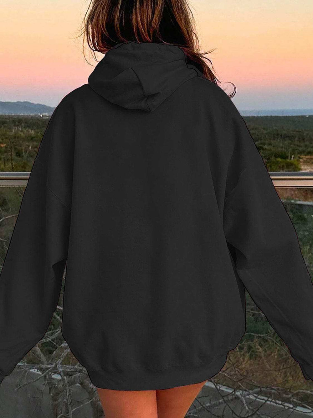 Drawstring Dropped Shoulder Hoodie - Trendsi - Flyclothing LLC