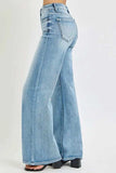 RISEN Full Size Mid Rise Wide Jeans with Front Patch Pocket Plus Size - Trendsi - Flyclothing LLC