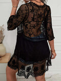 Lace Detail Plunge Cover-Up Dress - Trendsi - Flyclothing LLC