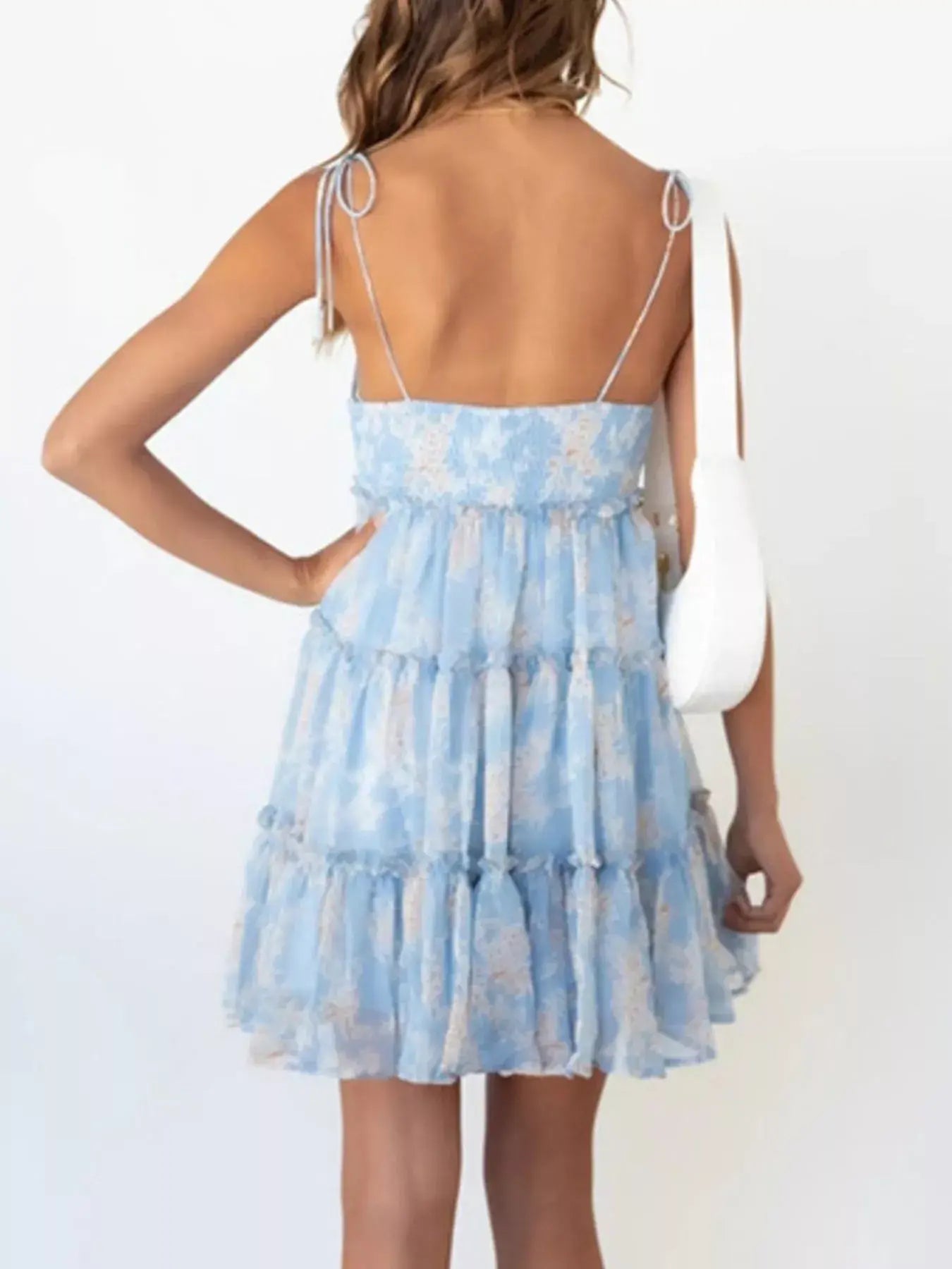 Floral Print Ruffle Tiered Mini Dress - Trendsi - Flyclothing LLC