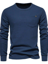 Men's Waffle-Knit Round Neck T-Shirt - Trendsi - Flyclothing LLC