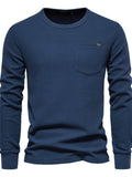 Men's Waffle-Knit Round Neck T-Shirt - Trendsi