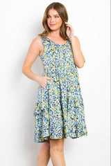 Be Stage Full Size Print Wrinkle Free Ruffled Dress - Trendsi