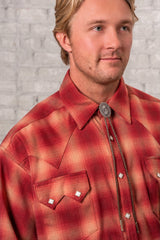 Rockmount Ranch Wear Men's Red Fine Shadow Plaid Western Shirt - Rockmount Clothing - Flyclothing LLC